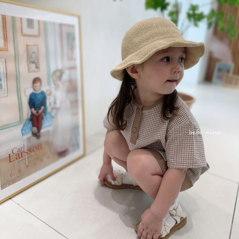 Bebe Nine - Korean Baby Fashion - #babyoutfit - Bloom Check Set - 3