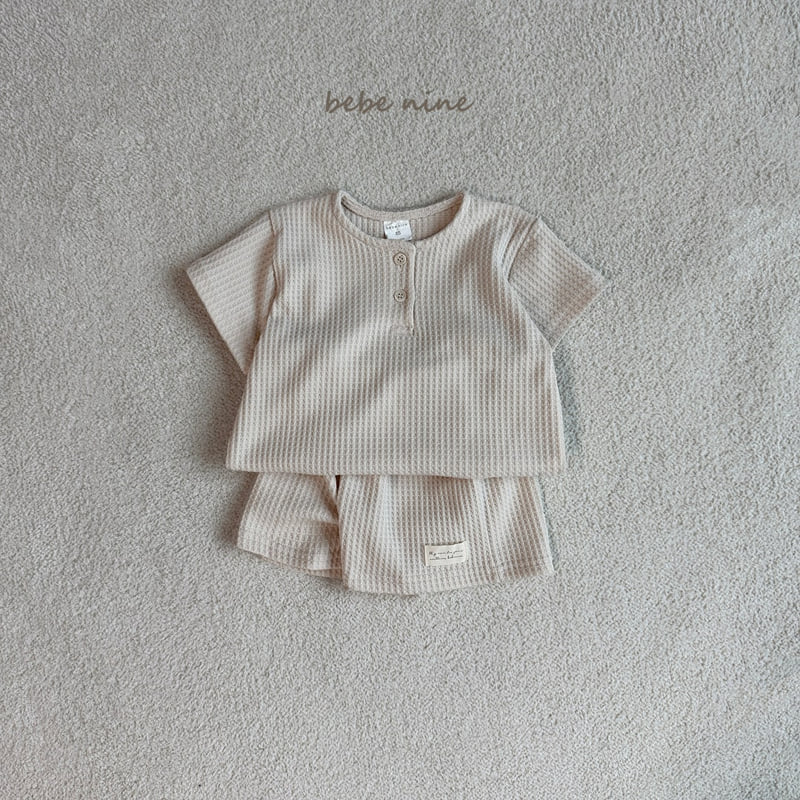 Bebe Nine - Korean Baby Fashion - #babyoutfit - Creamy Waffle Set - 9