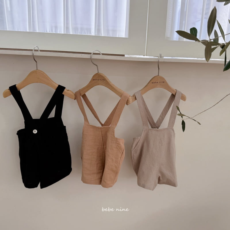 Bebe Nine - Korean Baby Fashion - #babyoutfit - Coco Linen Overalls Pants - 5