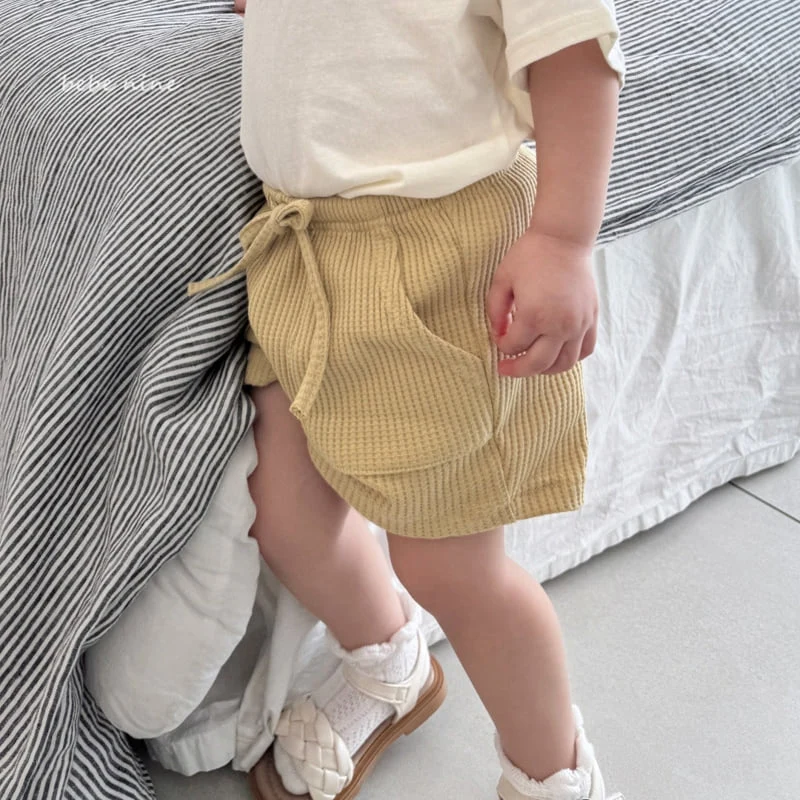 Bebe Nine - Korean Baby Fashion - #babyoutfit - Waffle Pocket Pants - 3
