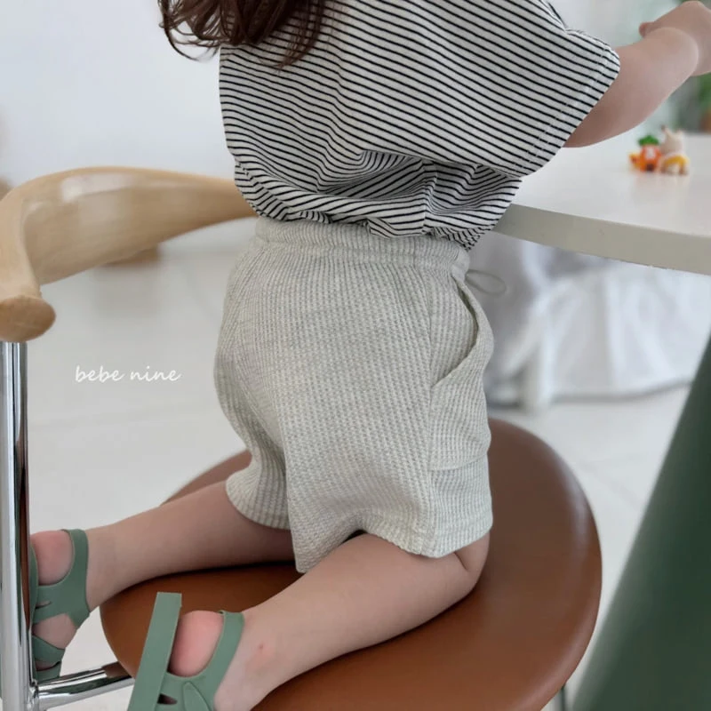 Bebe Nine - Korean Baby Fashion - #babyoutfit - Waffle Pocket Pants - 4