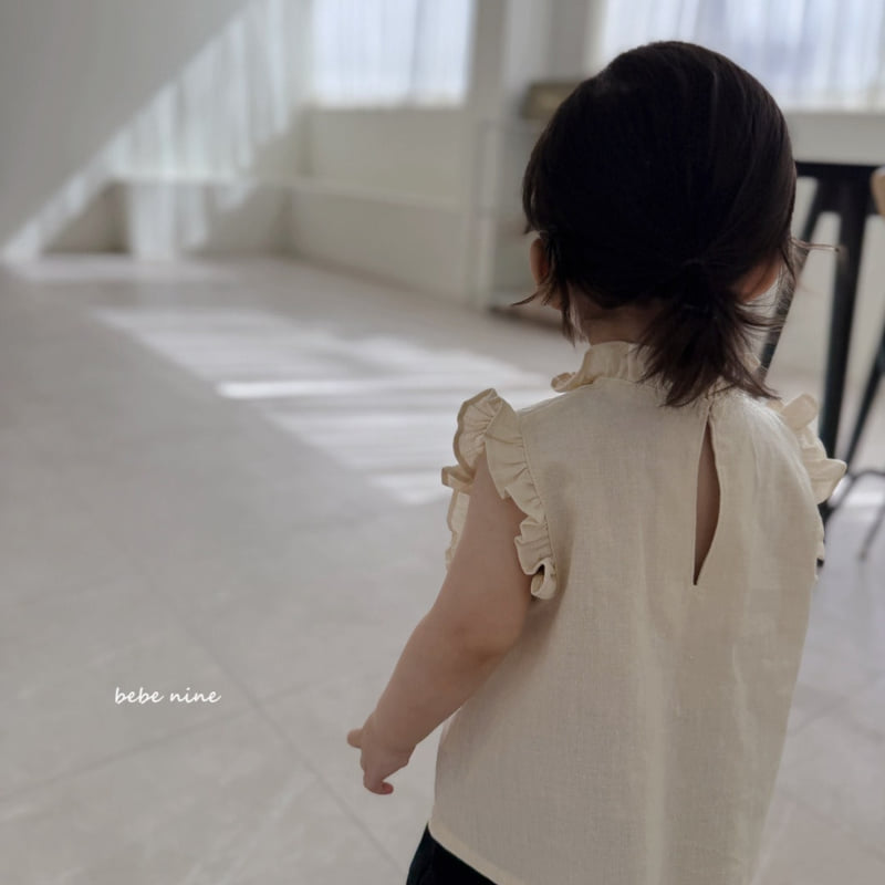 Bebe Nine - Korean Baby Fashion - #onlinebabyboutique - Essence Frill Linen Top - 2