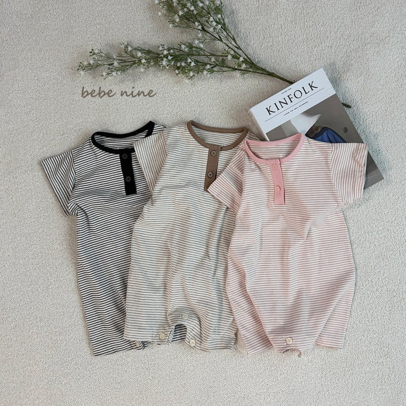 Bebe Nine - Korean Baby Fashion - #onlinebabyboutique - Daily Stripe Suit - 12