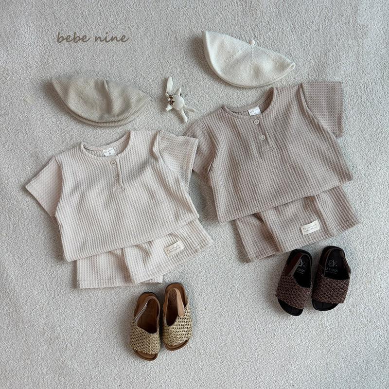 Bebe Nine - Korean Baby Fashion - #onlinebabyboutique - Creamy Waffle Set - 11