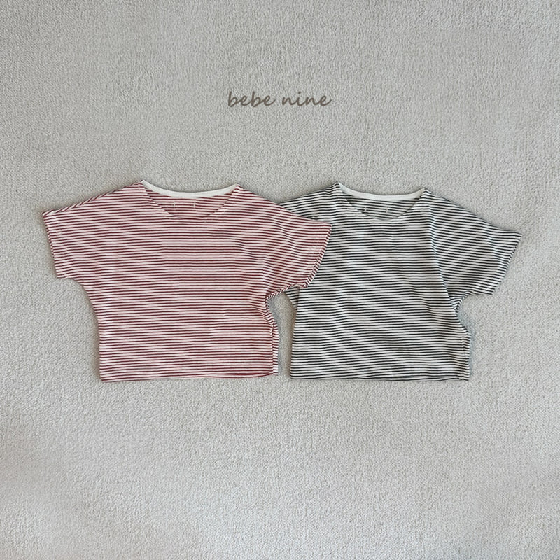 Bebe Nine - Korean Baby Fashion - #onlinebabyshop - Stripe Boxy Tee - 11