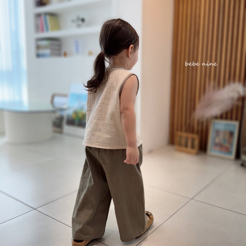 Bebe Nine - Korean Baby Fashion - #onlinebabyshop - Button Cool Sleeveless Tee - 5