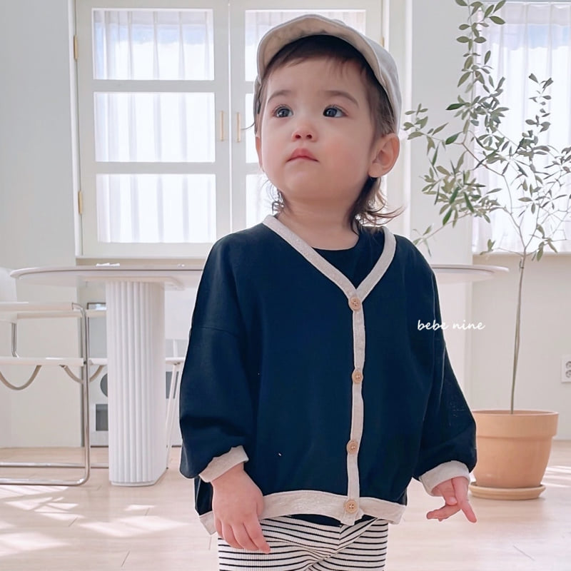 Bebe Nine - Korean Baby Fashion - #onlinebabyshop - Linen Edge Cardigan