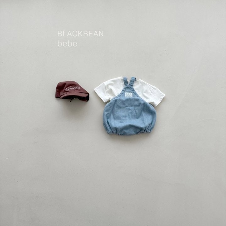 Black Bean - Korean Baby Fashion - #babyoutfit - Line Overalls Set - 2