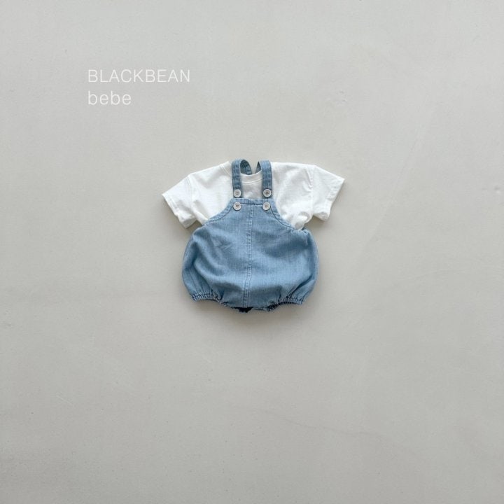 Black Bean - Korean Baby Fashion - #onlinebabyshop - Line Overalls Set - 6