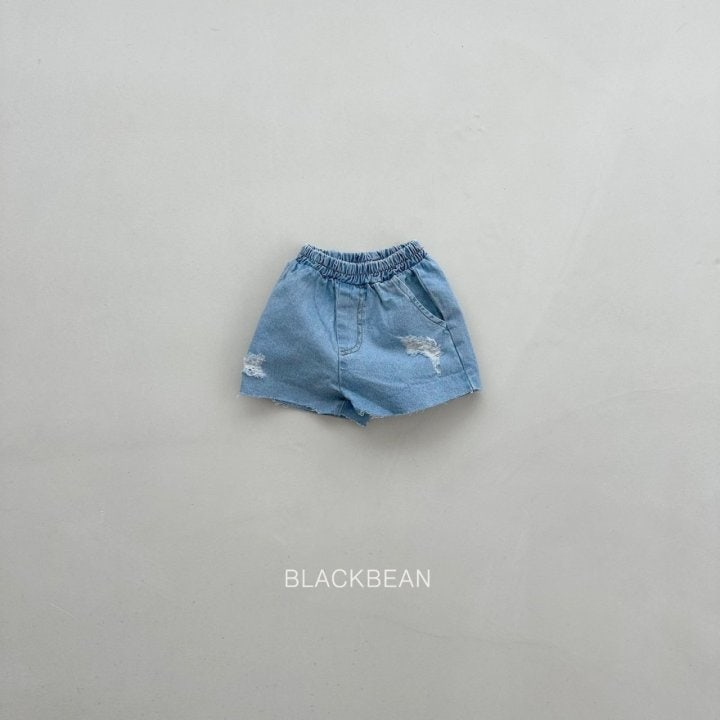Black Bean - Korean Children Fashion - #kidsshorts - Denim Vintage Pants - 8