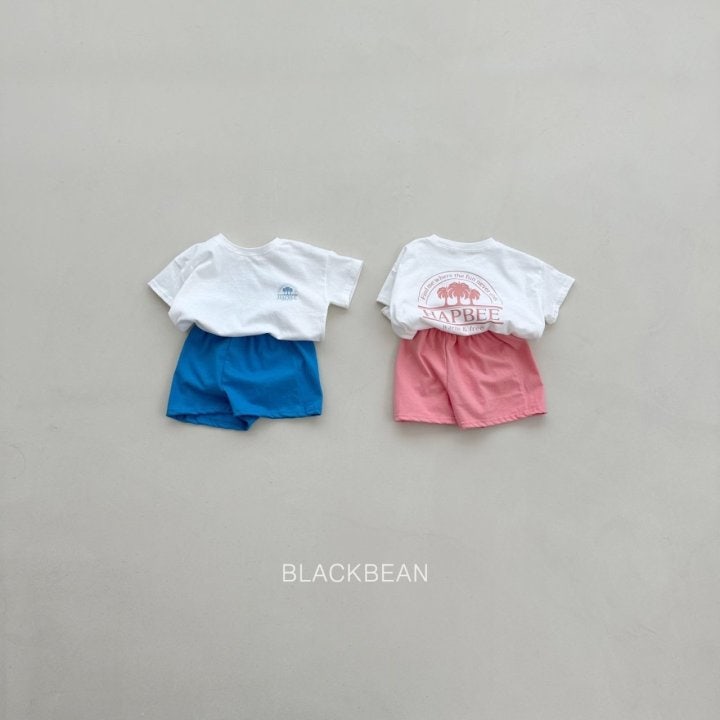 Black Bean - Korean Children Fashion - #kidsshorts - Palm Tree Set