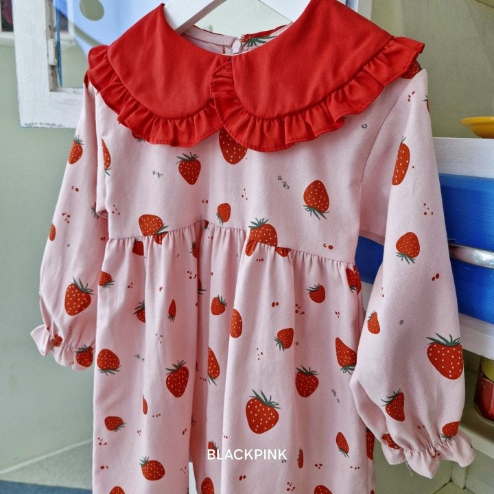 Black Pink - Korean Children Fashion - #Kfashion4kids - Strawberry One-piece - 8