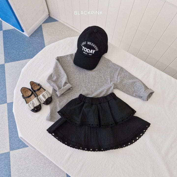 Black Pink - Korean Children Fashion - #designkidswear - Heart Lace Skirt - 11