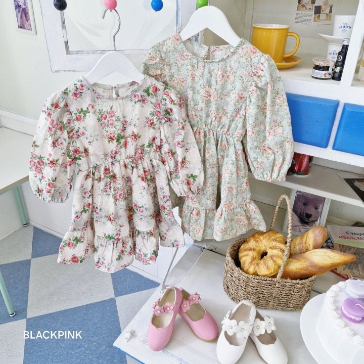 Black Pink - Korean Children Fashion - #discoveringself - Romantic Embroidery One-piece
