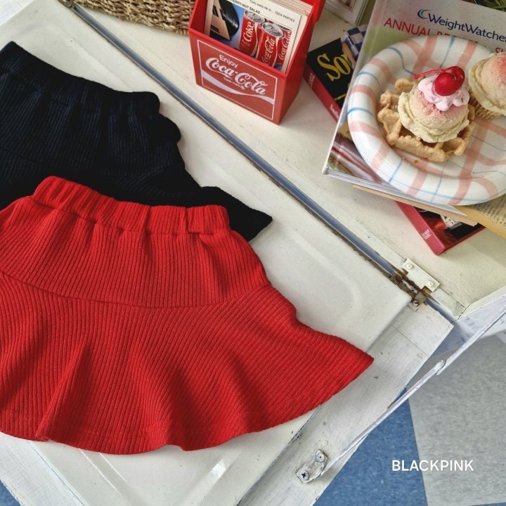 Black Pink - Korean Children Fashion - #fashionkids - Knit Skirt - 4