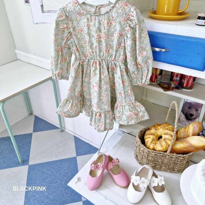 Black Pink - Korean Children Fashion - #kidsshorts - Romantic Embroidery One-piece - 4
