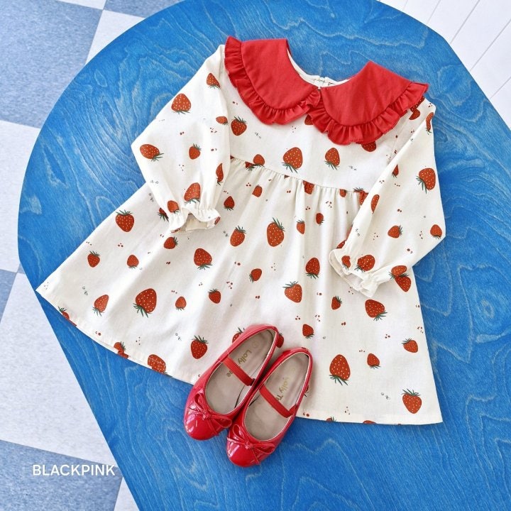 Black Pink - Korean Children Fashion - #magicofchildhood - Strawberry One-piece - 10