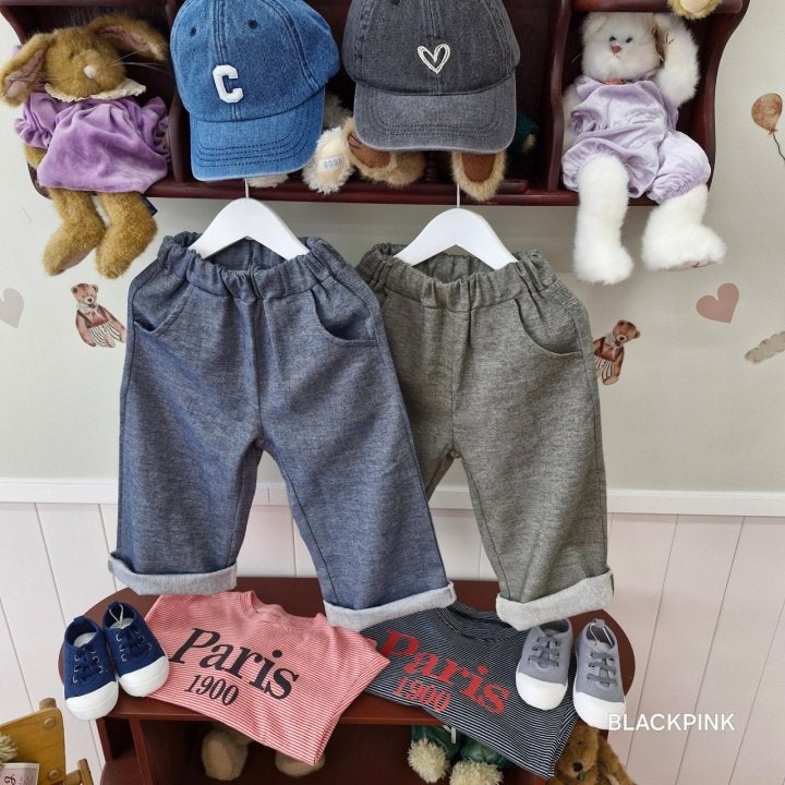 Black Pink - Korean Children Fashion - #littlefashionista - Two Will Blue Straight Pants - 4