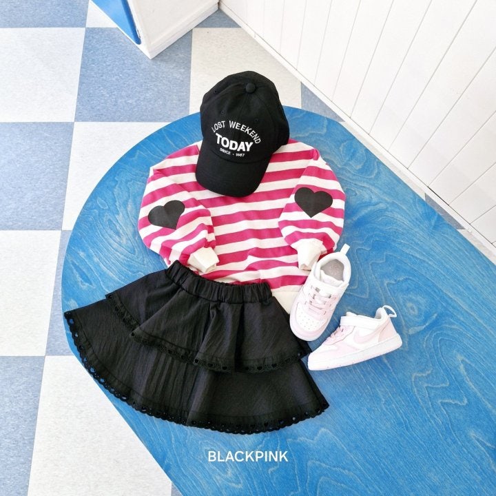 Black Pink - Korean Children Fashion - #magicofchildhood - Heart Lace Skirt - 4