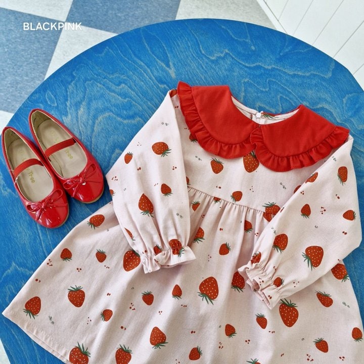 Black Pink - Korean Children Fashion - #minifashionista - Strawberry One-piece - 11
