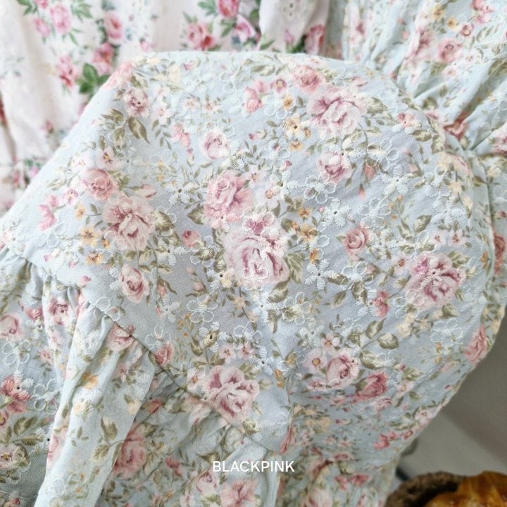 Black Pink - Korean Children Fashion - #prettylittlegirls - Romantic Embroidery One-piece - 10