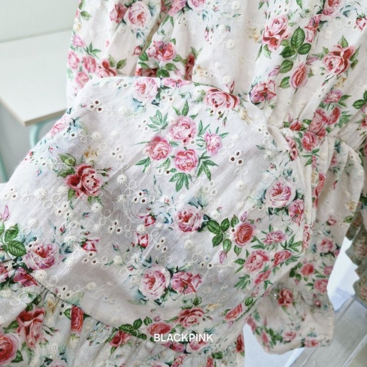 Black Pink - Korean Children Fashion - #todddlerfashion - Romantic Embroidery One-piece - 11