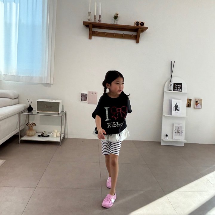 Bobo j - Korean Children Fashion - #Kfashion4kids - I Love Ribbon Tee - 6