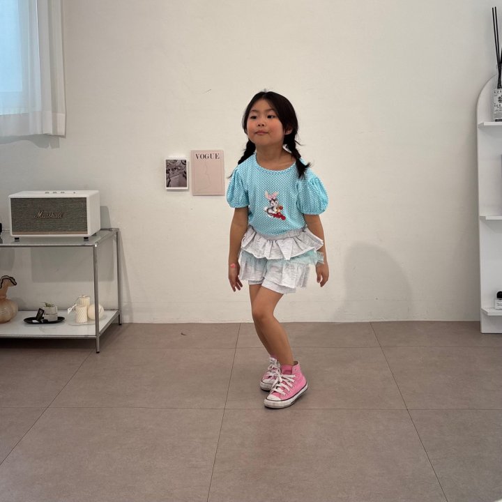 Bobo j - Korean Children Fashion - #childofig - Check Rabbit Puff Tee - 5