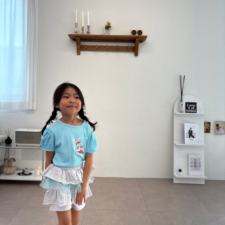 Bobo j - Korean Children Fashion - #childrensboutique - Check Rabbit Puff Tee - 6