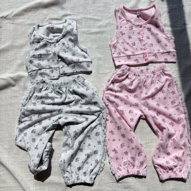 Bobo j - Korean Children Fashion - #discoveringself - Flower Terry Jogger Pants - 12