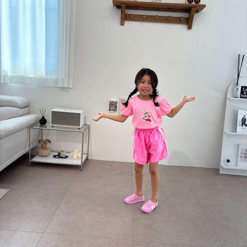 Bobo j - Korean Children Fashion - #fashionkids - Check Rabbit Puff Tee - 9
