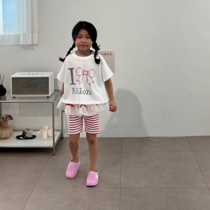 Bobo j - Korean Children Fashion - #fashionkids - I Love Ribbon Tee - 2