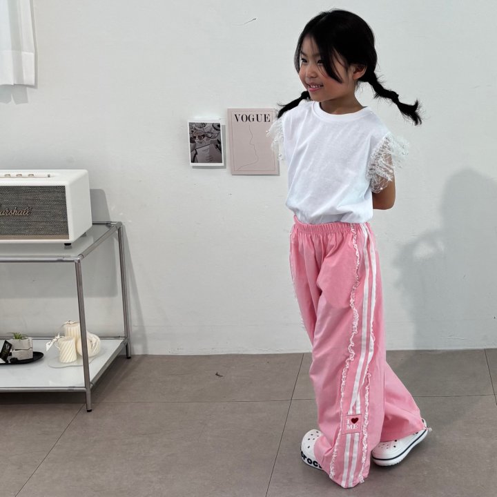 Bobo j - Korean Children Fashion - #kidzfashiontrend - Pearl Lace Tee - 10