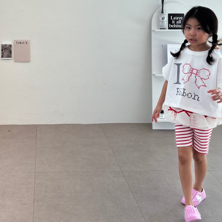 Bobo j - Korean Children Fashion - #kidzfashiontrend - I Love Ribbon Tee - 5