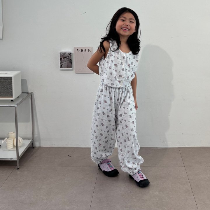 Bobo j - Korean Children Fashion - #magicofchildhood - Flower Terry Jogger Pants - 5