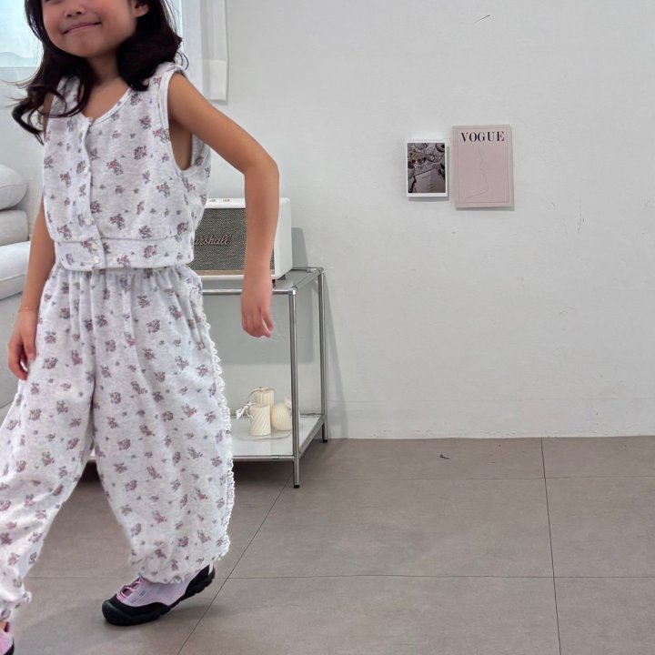 Bobo j - Korean Children Fashion - #prettylittlegirls - Flower Terry Jogger Pants - 7