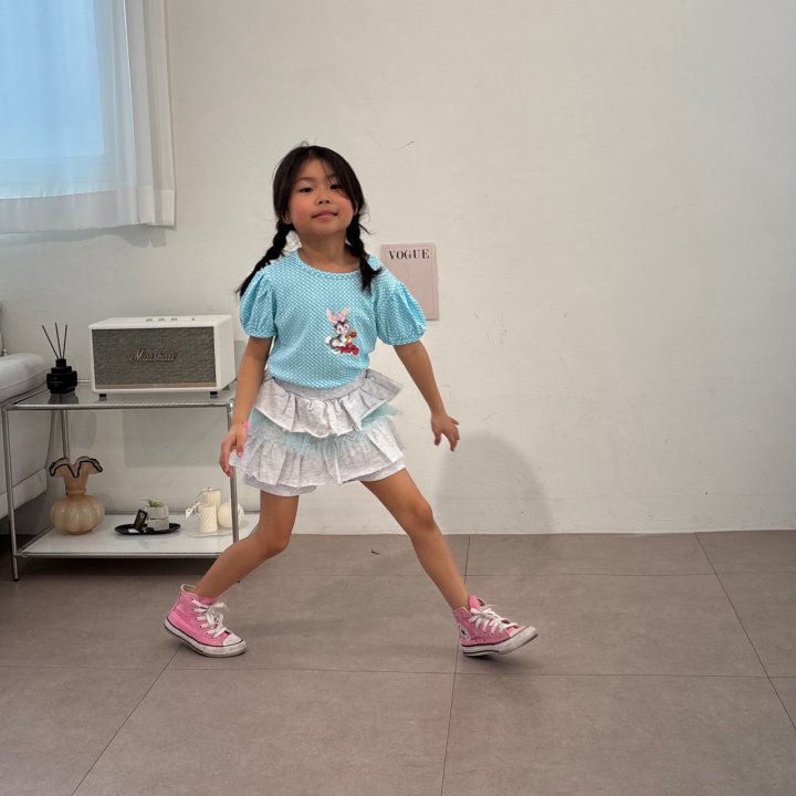 Bobo j - Korean Children Fashion - #todddlerfashion - Check Rabbit Puff Tee - 2