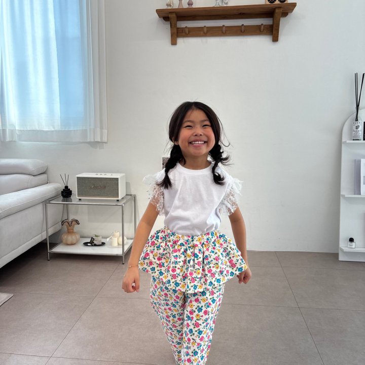 Bobo j - Korean Children Fashion - #toddlerclothing - Pearl Lace Tee