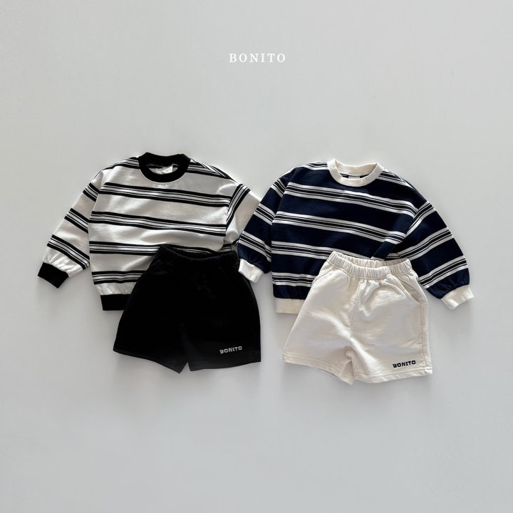 Bonito - Korean Baby Fashion - #babyclothing - Stripe Top Bottom Set
