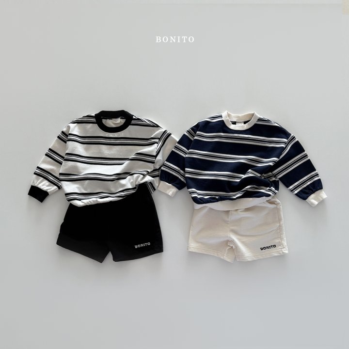 Bonito - Korean Baby Fashion - #babyfashion - Stripe Top Bottom Set - 2