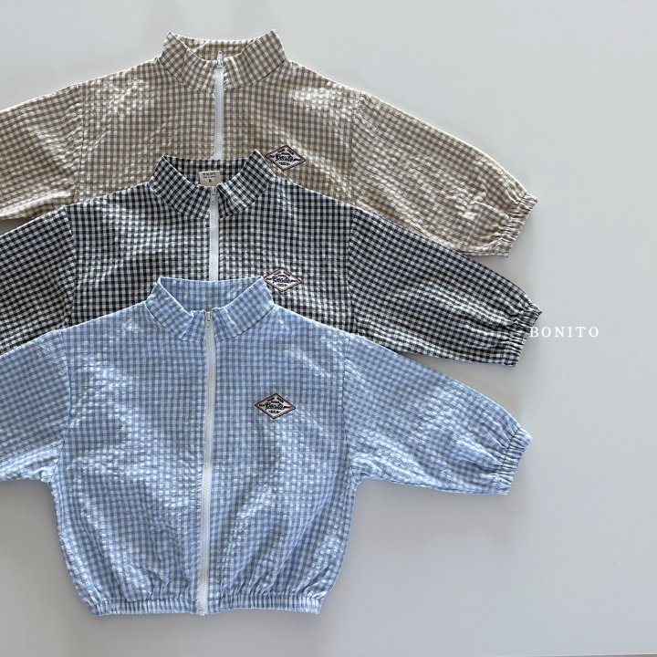 Bonito - Korean Baby Fashion - #babygirlfashion - Check Zip-up Set - 3