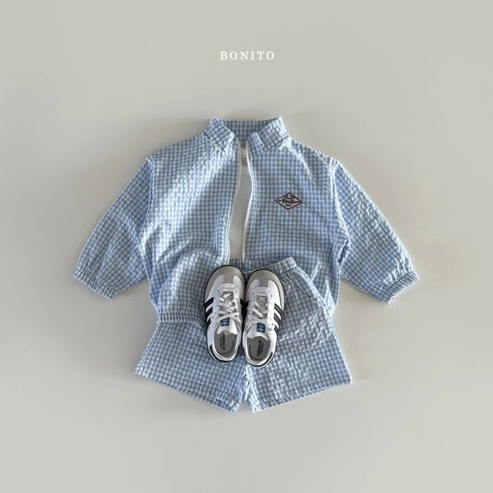 Bonito - Korean Baby Fashion - #babyoutfit - Check Zip-up Set - 7