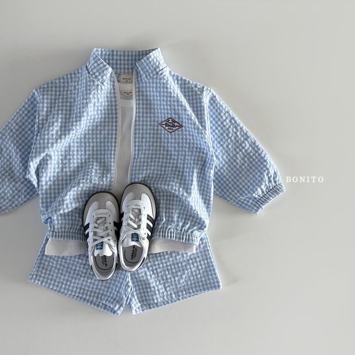 Bonito - Korean Baby Fashion - #babyoutfit - Check Zip-up Set - 8