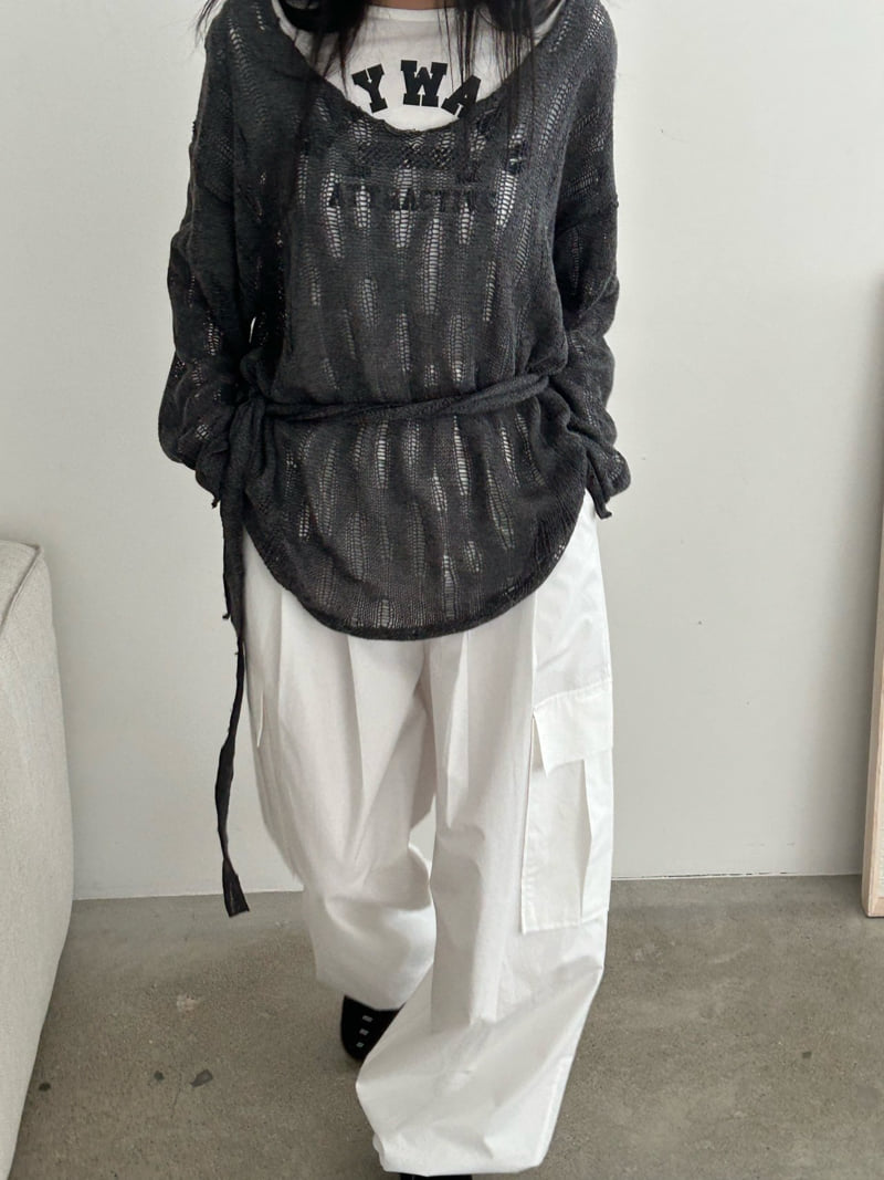 Buckle - Korean Women Fashion - #momslook - Damage Knit - 12
