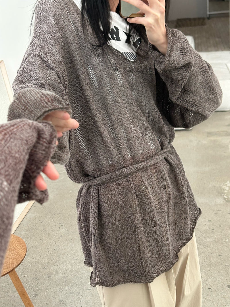 Buckle - Korean Women Fashion - #momslook - Damage Knit - 2