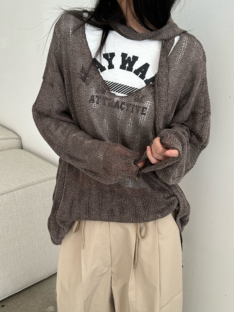 Buckle - Korean Women Fashion - #womensfashion - Damage Knit - 4