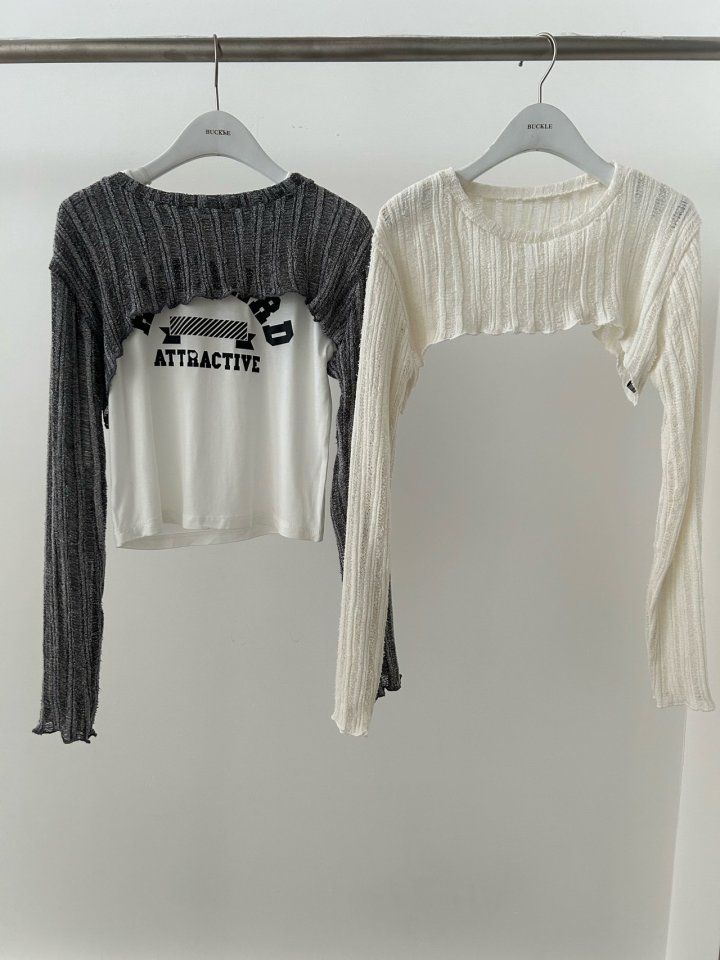 Buckle - Korean Women Fashion - #momslook - Pin Crop Knit