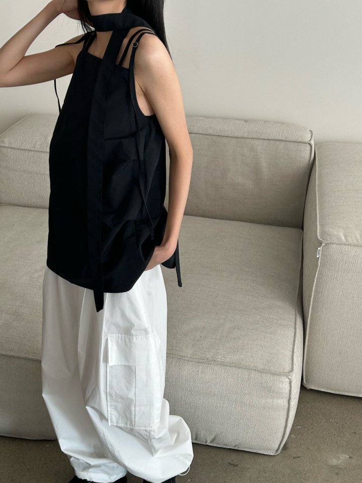Buckle - Korean Women Fashion - #momslook - Tai Sleeveless Blouse - 5