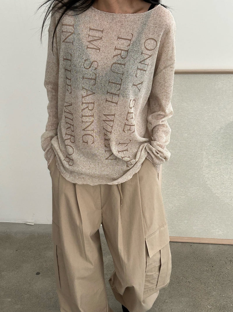 Buckle - Korean Women Fashion - #momslook - Only Lettering Knit Tee - 10