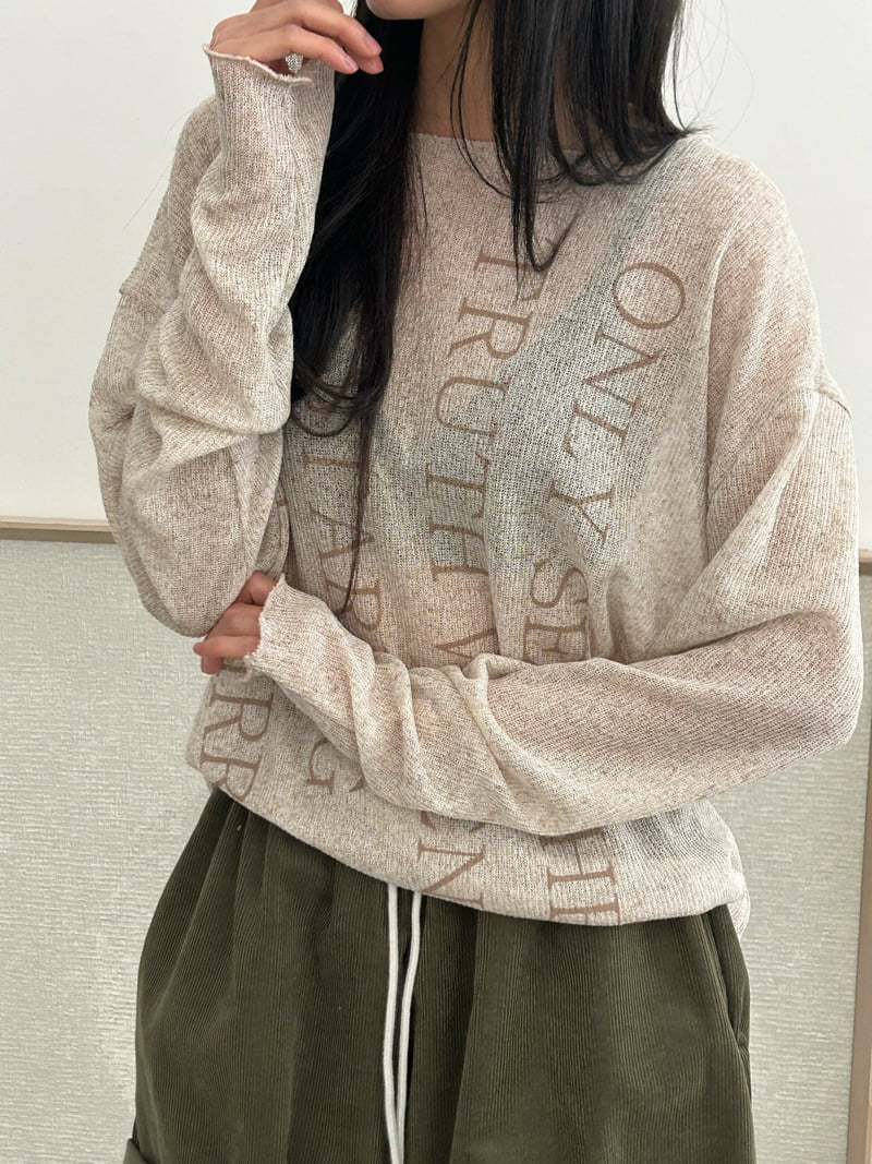 Buckle - Korean Women Fashion - #momslook - Only Lettering Knit Tee - 12